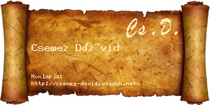 Csemez Dávid névjegykártya