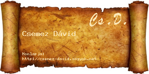 Csemez Dávid névjegykártya
